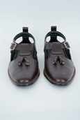 Brown Buff With Tassel and Buckle Sandal