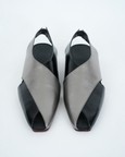Classic Metallic Silver and Black Criss-cross Strap Velcro Sandal