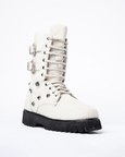 Hair-on Studded Combat Boots