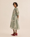 Cornflower Pleated Dress