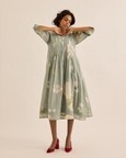 Cornflower Pleated Dress