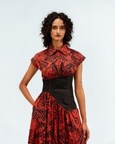 Florix Print Basque Tiered Dress