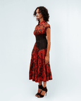 Florix Print Basque Tiered Dress
