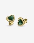 Lovers Heart Malachite Studs