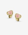 Lovers Heart Rose Quartz Studs