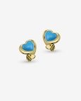 Lovers Heart Turquoise Studs