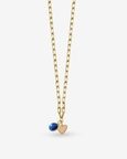 Small Link Chain With Lapis Lazuli & Beige Heart