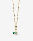Small Link Chain With Malachite & Green Heart
