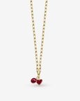 Small Link Chain With Ruby & Red Heart