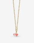 Small Link Chain With Rose Quartz & Pink Heart