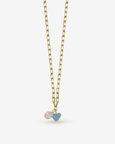 Small Link Chain With Moonstone & Blue Heart