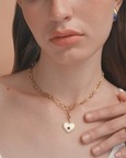 Halo Lapis Charm Necklace