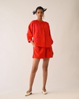 Mono Crimson Rj Appliqué Top