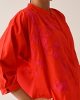 Mono Crimson Rj Appliqué Top