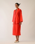 Mono Crimson Psyflora Appliqué Top