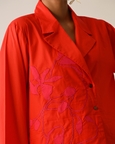 Mono Crimson Psyflora Appliqué Top
