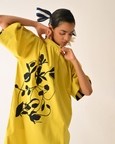 Mono Citrus Beach Appliqué Dress