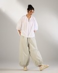 Gathered Waist Hem Pants
