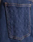 Pattern Embroidered Denim
