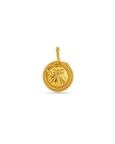 Vintage Sun Crest Gold Coin Charm