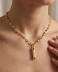 Vintage Column Gold Pendant Charm