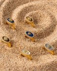 Evil Eye Tiger Eye Stuuded Signet Ring