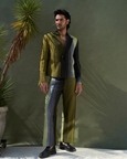Pleated Blade Green Ombré Suit