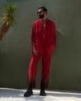 Pleated Ember Red Suit