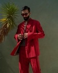 Pleated Ember Red Suit