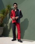 Pleated Red Inferno Ombré Suit