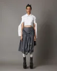 Tie-Up Sleeves Cropped  Shirt