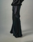 Cross Gathered Top & Sheer Insert Godet Trouser Set