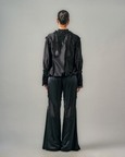 Cross Gathered Top & Sheer Insert Godet Trouser Set