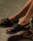 Envelope Welt Sandals Single Buckle