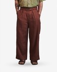 Chocolate Linen Mens Baggy Pants
