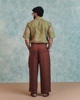 Chocolate Linen Mens Baggy Pants