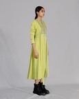Lime Knitted Panel Dress