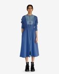 Blue Knitted Panel Long Dress