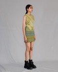 Lime Knitted Panel Skirt And Top