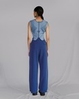 Blue Pleated Pants