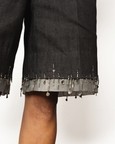 Singed Hem Denim Shorts