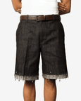 Singed Hem Denim Shorts