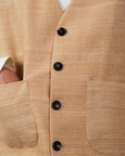 Beige Textured Vest