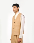 Beige Textured Vest