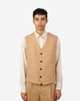 Beige Textured Vest