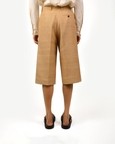 Beige Textured Shorts