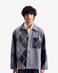 Barfi Argyle Denim Jacket