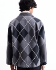 Barfi Argyle Denim Jacket
