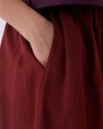 Fuwari Brown Colourblocked Handwoven Midi Skirt
