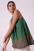 Margo Green Colourblocked Handwoven Top